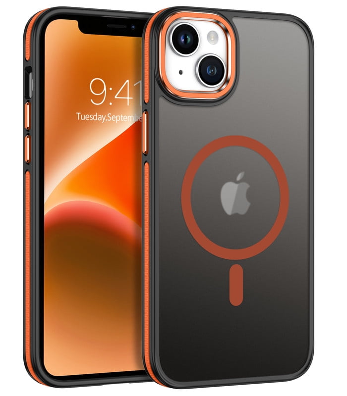 GaoBao Coque pour iPhone 15, Étui Translucide Mat Arrière Protection Caméra, Recharge sans Fil