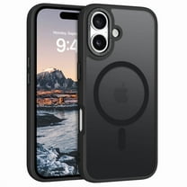 GAOBAO Magnetic for iPhone 16 Case, Compatible with MagSafe, Drop Protection Slim Translucent Matte Shockproof with Anti-Fingerprint Phone Case, Black