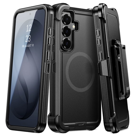 GAOBAO for Samsung Galaxy S26 Plus Case with Belt Clip Magnetic Heavy Duty Drop Protection Rugged Shockproof Full Body Cover with Kickstand, Black