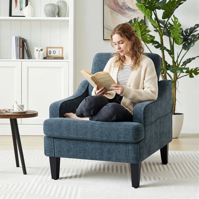 GAOHAPY Mid Century Modern Accent Chair, Upholstered Single Sofa with ...