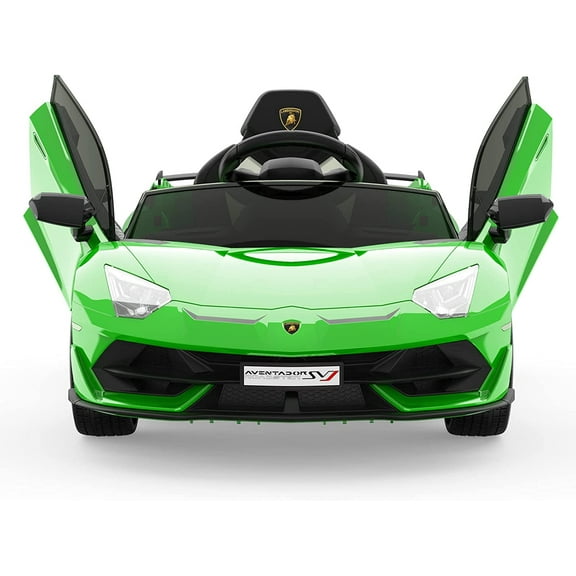 GAOMON 12V Licensed Lamborghini Electric Car, Ride-On Toy with Remote Control, LED Lights & Sound, Battery Powered Sports Car, Green