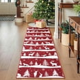 thumbnail image 1 of GAOMON 2x6 ft Christmas Runner Rug, Washable Non Slip Low Pile Carpet, Xmas Tree Reindeer Snowflake Indoor Rug for Entryway, Kitchen, Living Room, Red, 1 of 7
