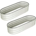 thumbnail image 1 of GAOMON 4.5x2x2ft Oval Raised Garden Bed, 2 Pcs Galvanized Raised Beds,Open-Ended Base Metal Raised Planter Beds,Garden Bed Outdoor,Planter Raised Boxes for Vegetables, Flowers,Tool-Free Asse,Beige, 1 of 9