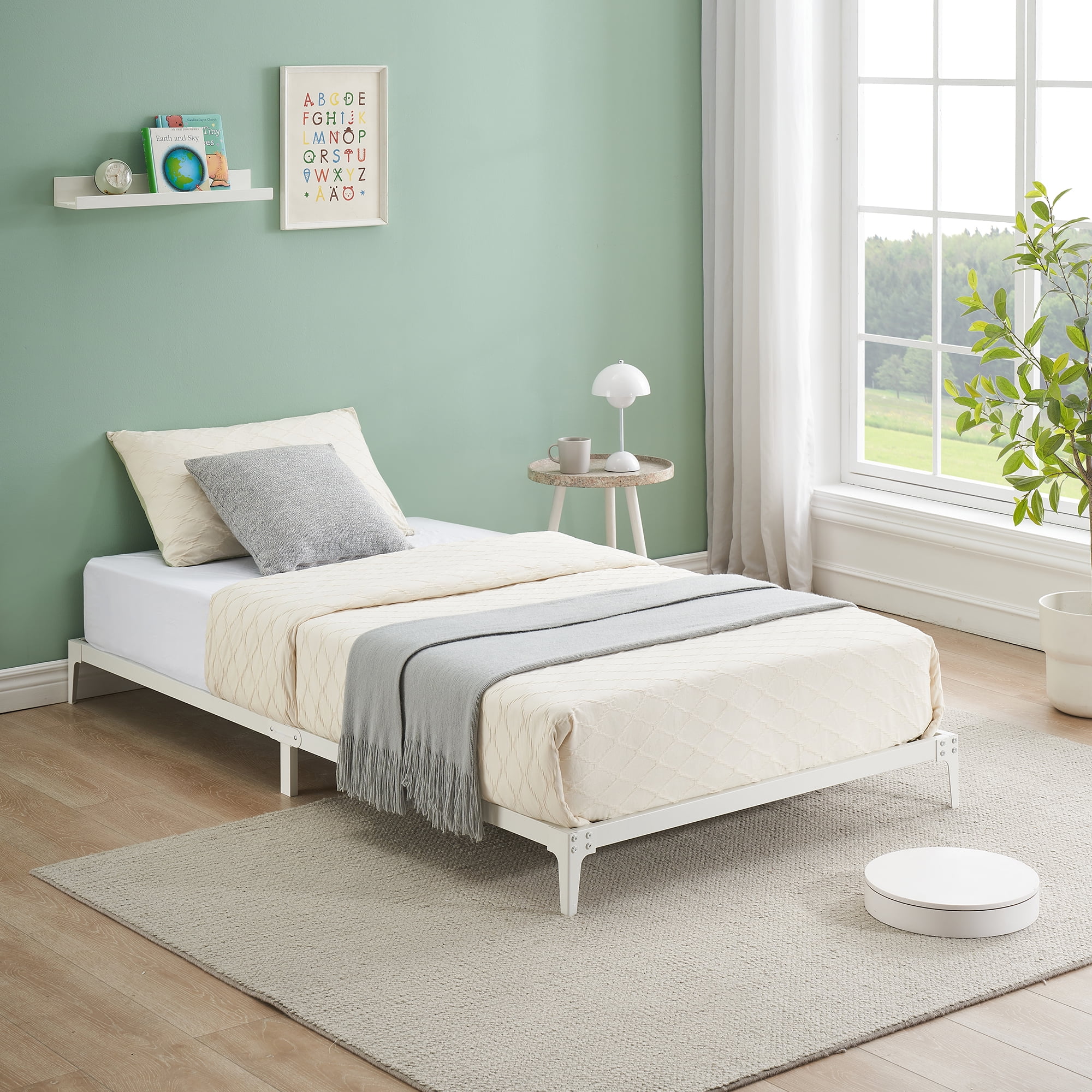 GAOMON 6 Inch Twin Angle Iron Flatbed Bed Frame Heavy Duty Steel Slat