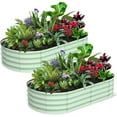 thumbnail image 1 of GAOMON 6x3x1 FT Oval Raised Garden Bed, 2 Pcs Galvanized Raised Beds for Outdoor, Planter Raised Boxes with Open-Ended Base,Large Metal Raised Planter Beds for Vegetables,Flowers,Green, 1 of 9