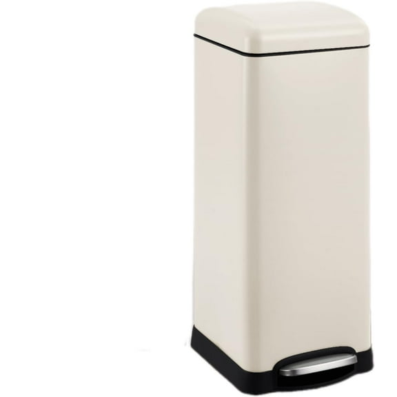 GAOMON 8 Gallon Kitchen Trash Can, Fingerprint-Proof Stainless Steel Garbage Can with Soft Close Lid, Foot Pedal, Removable Inner Bucket for Home, Office, Bedroom, Bathroom,Beige