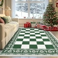 thumbnail image 1 of GAOMON 8x10ft Area Rugs Green, Christmas Checkered Pattern, Washable Non Slip Rug, Low Pile, Holiday Entryway, Living Room, Bedroom, Dining Room Accent, 1 of 7
