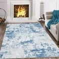 thumbnail image 1 of GAOMON 9'x12' Machine Washable Modern Abstract Area Rug, Non-Slip Low Pile Distressed Entryway Rug for Living Room, Bedroom, Dining Room, and Office, Blue, 1 of 7