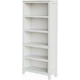 thumbnail image 1 of GAOMON Bookcases, White, 71.3" Tall, Narrow 5-Tier Bookshelf, Adjustable Shelves, Wooden Legs, Space-Saving Vertical Storage, Farmhouse Style, 1 of 8