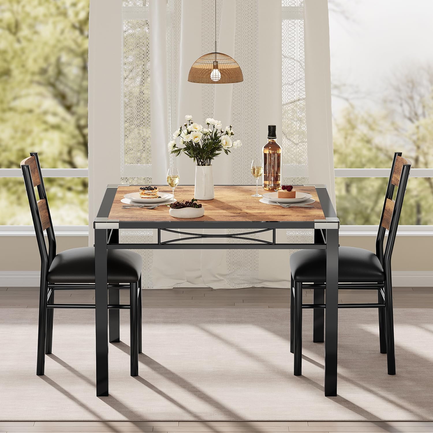 GAOMON Dining Table Set for 2, Kitchen Table and Chairs for 2, 3 Piece ...