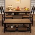 thumbnail image 1 of GAOMON Dining Table Set for 4, 47.2" Rectangular Kitchen Table with 2 Chairs & Storage Bench, Space-Saving Dining Set for Small Spaces & Apartments, 1 of 8