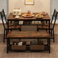 thumbnail image 1 of GAOMON Dining Table Set for 4, 47.2" Rectangular Kitchen Table with 2 Chairs & Storage Bench, Space-Saving Dining Set for Small Spaces & Apartments, 1 of 7