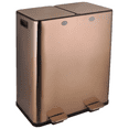 thumbnail image 1 of GAOMON Dual Compartment Trash Can, 2 x 8 Gallon Recycling Bin with Soft-Close Foot Pedal, Kitchen Garbage Can with Removable Inner Buckets, Fingerprint-Resistant, Space-Saving Waste Sorter,Rose Gold, 1 of 2