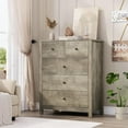 thumbnail image 1 of GAOMON Grey Dresser with 5 Drawers, Tall Dresser Chest of Drawers, 5 Drawer Dresser with Deep Space, Wood Dresser Storage Cabinet for Living Room, Hallway, Office,Grey, 1 of 8