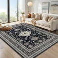 thumbnail image 1 of GAOMON Machine Washable 5x7 Area Rug Non Slip Non Shedding Rug Vintage Oriental Low Pile Rugs Floral Foldable Indoor Carpet for Bedroom Living Room Kids Room Decor, Black, 1 of 8