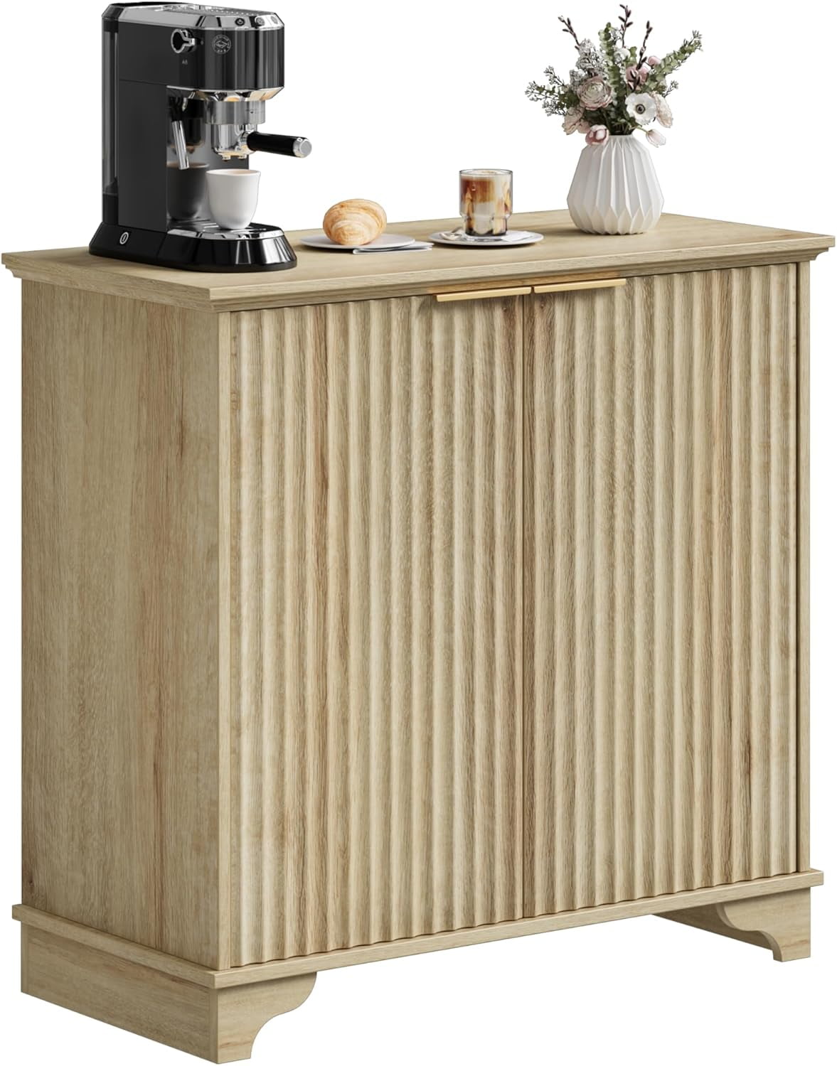 GAOMON Modern Multifunctional Storage Cabinet - Oak with Adjustable ...