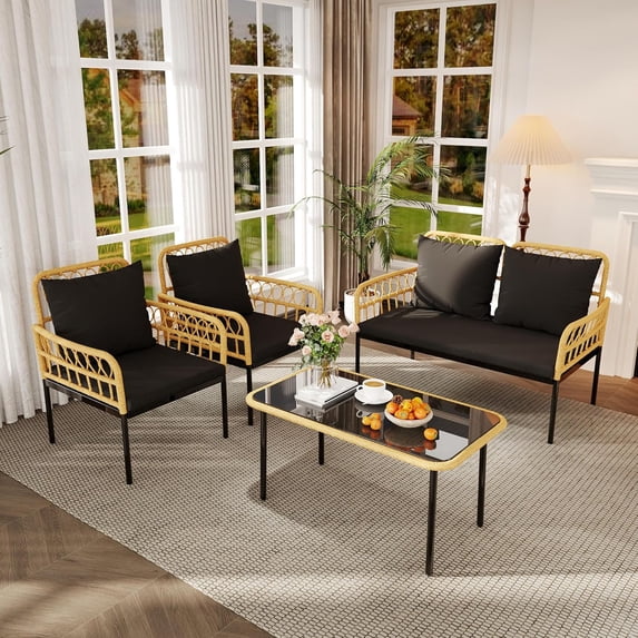 GAOMON Patio Furniture Set,Black