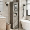 thumbnail image 1 of GAOMON Slim Bathroom Storage Cabinet, Tall Narrow Storage Cabinet with Doors and Adjustable Shelf, Freestanding Bathroom Floor Cabinet for Laundry Room, Kitchen, Living Room, Gray, 1 of 8