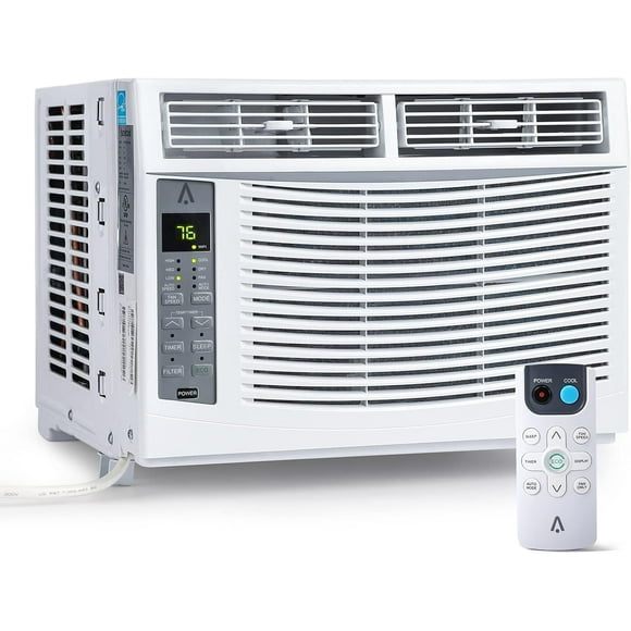 GAOMON Smart 6000 BTU Window Air Conditioner – WiFi-Enabled AC with Remote & App Control, Timer, Sleep Mode, Easy Install Kit, Cools Rooms Up to 350 Sq. Ft, 115V, White