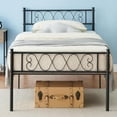 thumbnail image 1 of GAOMON Twin Size Metal Bed Frame with Heart Design Headboard, Under Bed Storage, No Box Spring Needed, Black, 1 of 7