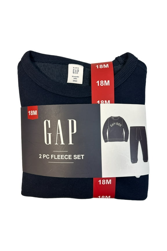 Boy's Toddler 2-Piece Long Sleeve & Jogger Pant Fleece Set (Tapestry Navy, 3T)