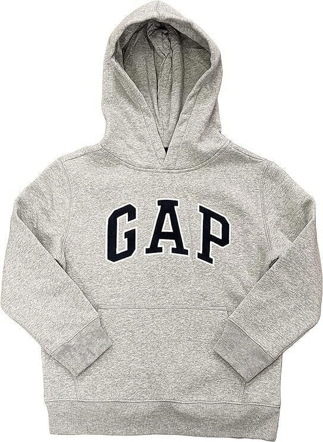 GAP Factory Kids Logo Pullover Hoodie Cotton Fleece Gray GAP Factory Kids Logo Pullover Hoodie Cotton Fleece Gray