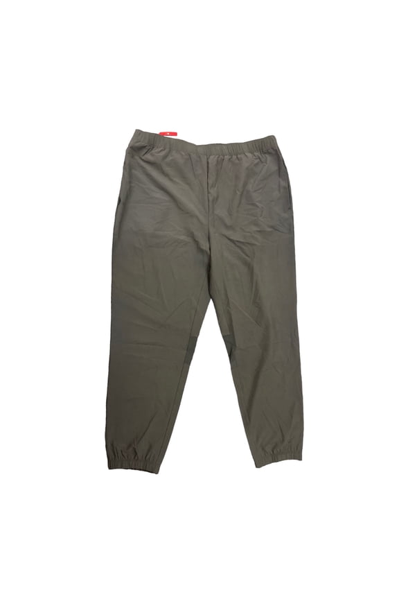 Fit Men's 4 Way Stretch Drawcord Elastic Waist Mesh Back Performance Jogger (True Black, XXL)