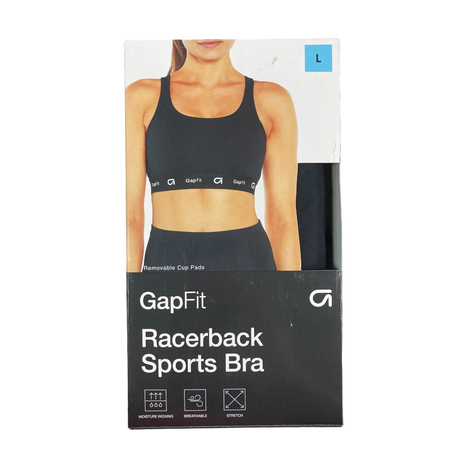GAP STUDIO CROSS BACK - Medium support sports bra - moonless night/black -  Zalando.de