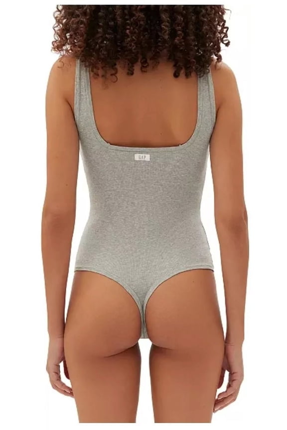 Body Women's Logo Comfort Thong Bodysuit, Light Gray XS