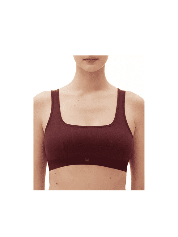 Body Women's Ribbed Logo Comfort Bralette - Red Wine - Large