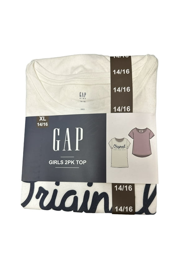 Girl's 2 Pack Short Sleeve Soft Graphic Logo Cut Out Back Tee