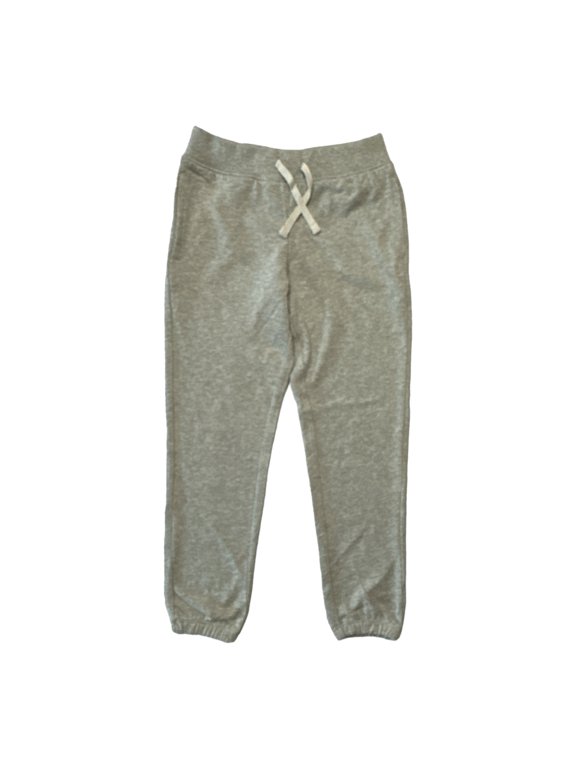Girl's French Terry Lined Elastic Waistband Jogger Pant (Light Heather Grey, 10/12)