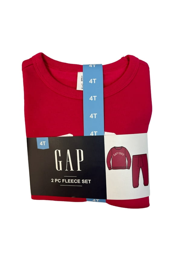 Girl's Toddler 2-Piece Long Sleeve & Jogger Pant Fleece Set (Bright Claret, 2T)