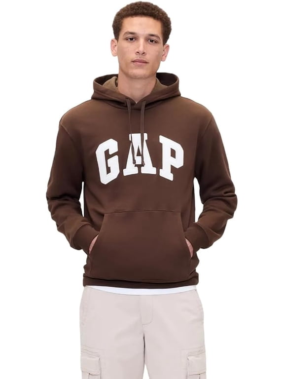 Heritage Logo Dark Brown Machine Washable Pullover Hoodie (Extra Small)