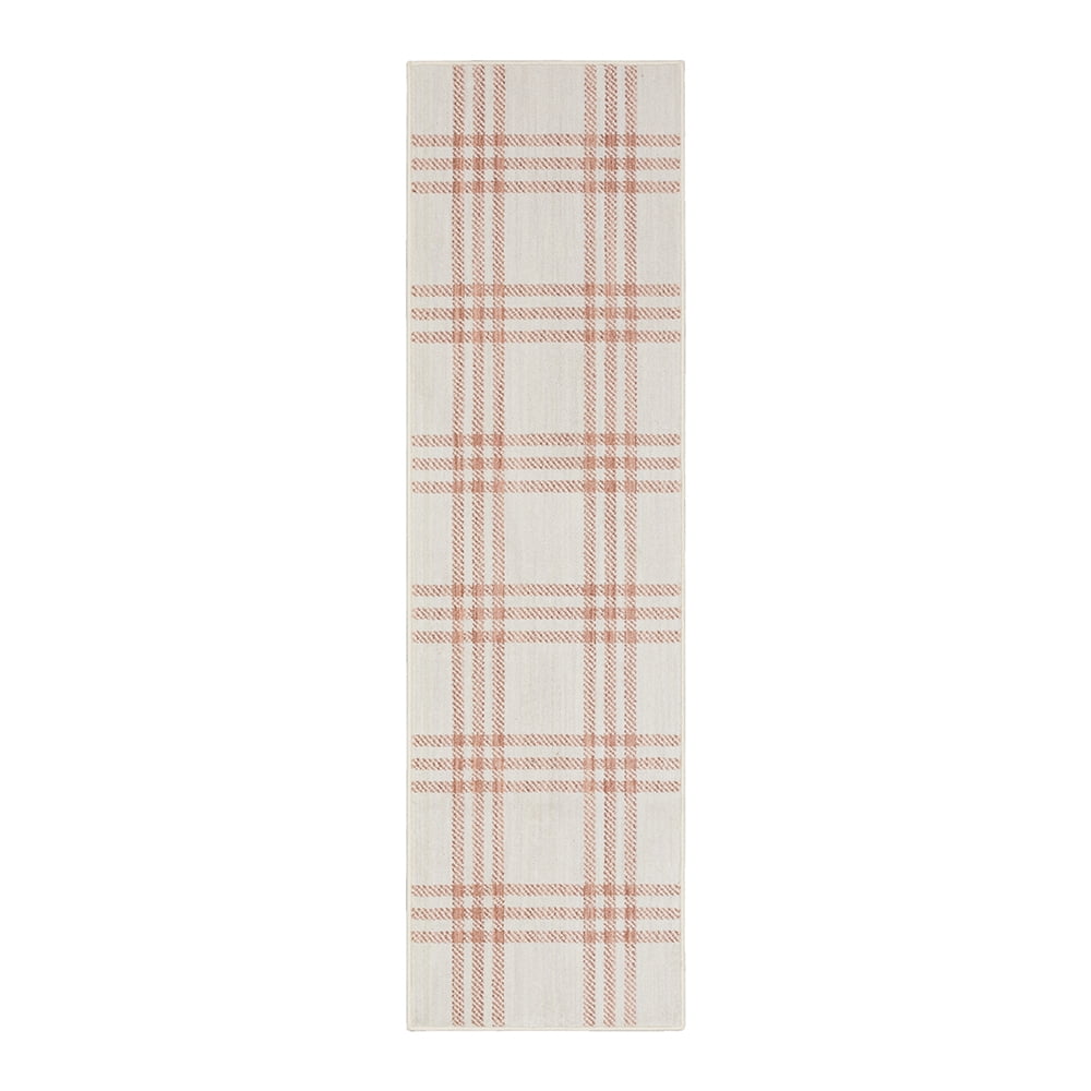 GAP Home Distressed Plaid Indoor Area Rug, Blush, 2x7