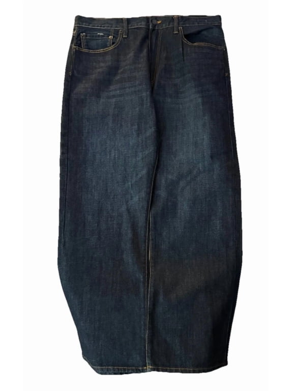 Indigo Mens Relaxed Fit Dark Wash Denim Jeans 36x32 Straight Leg NWT