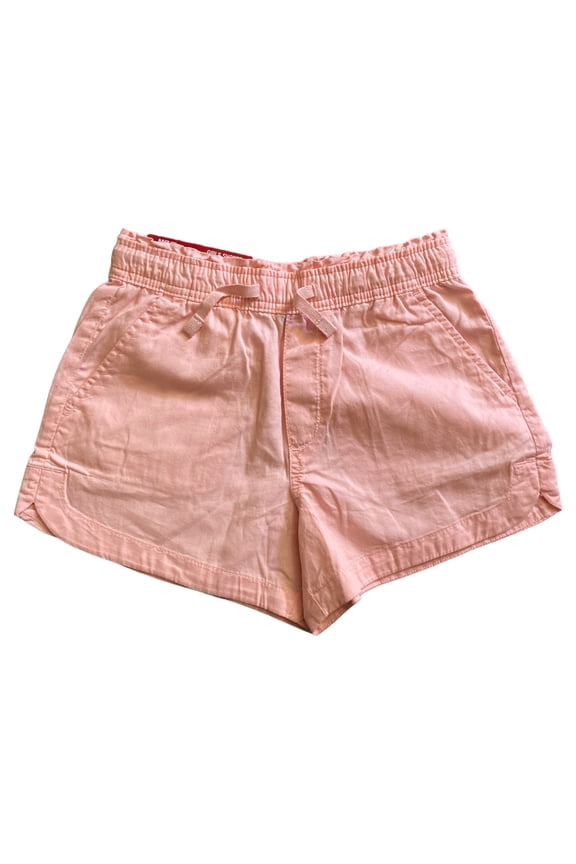Kid's Girl's Lightweight Classic Woven Drawstring Waist Short (Light Sheel Pink, L (10/12))