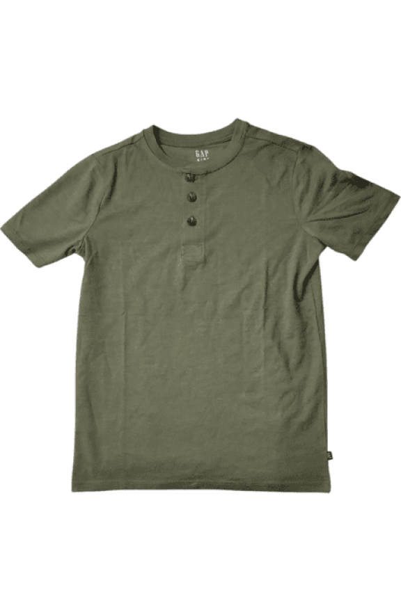 Kids Boy's Medium Dusty Olive Heather Short Sleeve Pullover Cotton Tee T-Shirt
