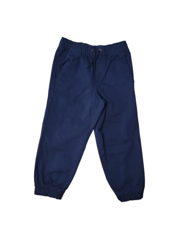 Kids Boys Easy Pull On Drawstring Waist Stretch Twill Jogger, GKFHC00K (Midnight, XS (4/5))
