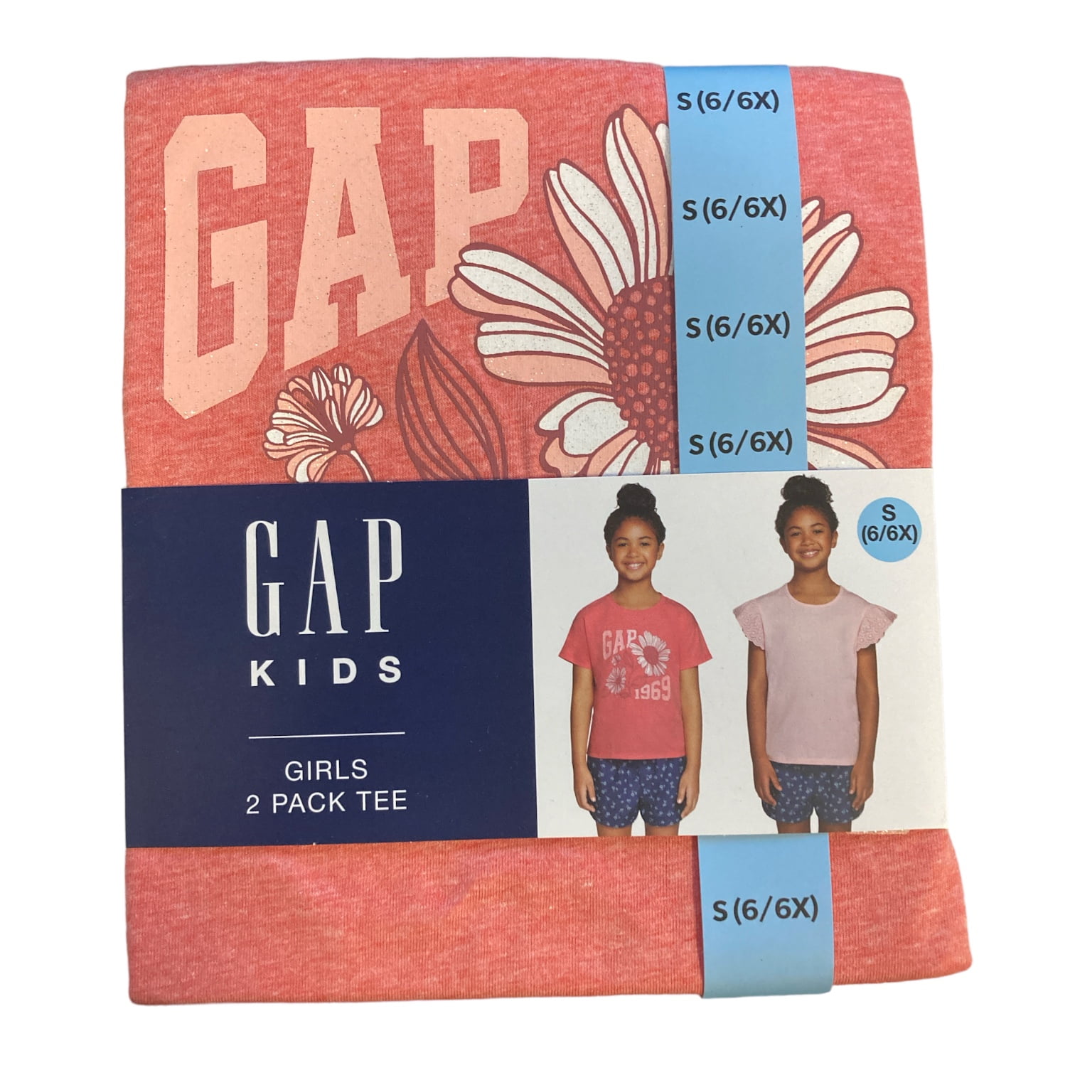 Gap Kids Girl S 2 Pack Soft Short Sleeve Crewneck Graphic Tee Rose