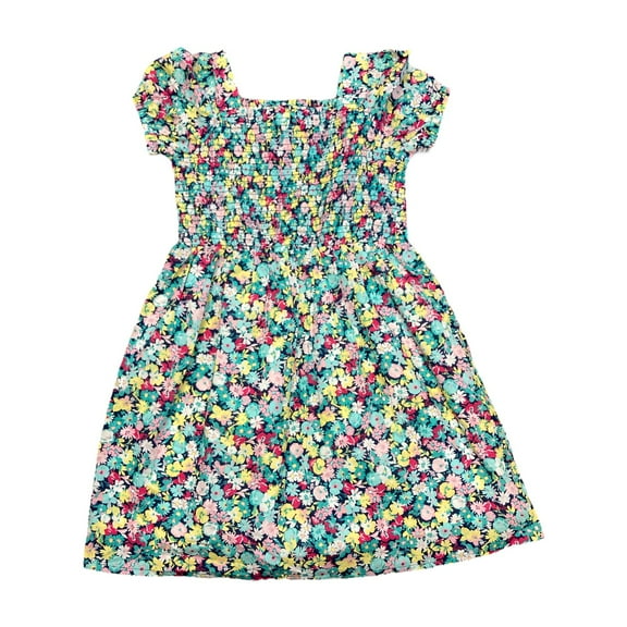 GAP Kids Girl's Spring Short Sleeve Breathable Lightweight Dress (Floral, L (10/12))