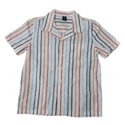 GAP Kid Infant Toddler Youth Boys Short Sleeve Button Down Collared Cabana Shirt Multi Stripe, XL 14/16