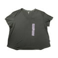 thumbnail image 1 of GAP Ladies Classic Fit Lightweight Short Sleeve Soft Deep V-Neck Slub Tee (True Black, XS), 1 of 2