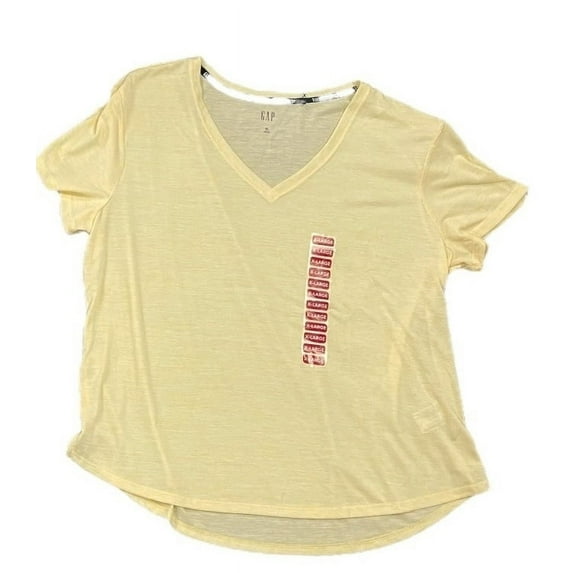 GAP Ladies Classic Fit Lightweight Short Sleeve Soft Deep V-Neck Slub Tee