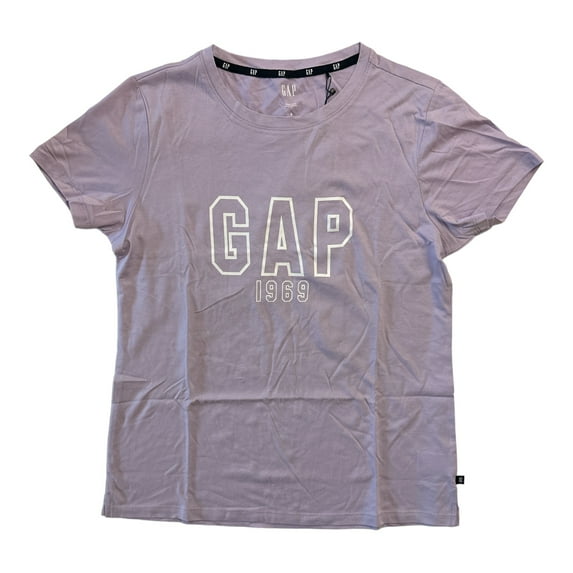 GAP Ladies Relaxed Fit Graphic Logo Crew Neck Short Sleeve Tee (Orchid Petal, S)