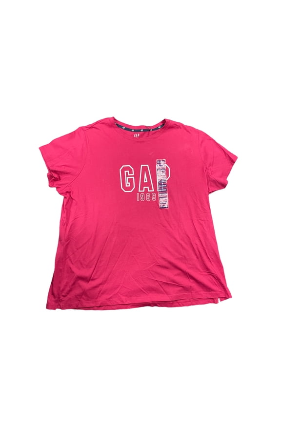 Ladies Relaxed Fit Graphic Logo Crew Neck Short Sleeve Tee (Red Bud, XXL)