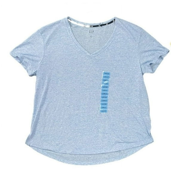 GAP Ladies Classic Fit Lightweight Short Sleeve Soft Deep V-Neck Slub Tee