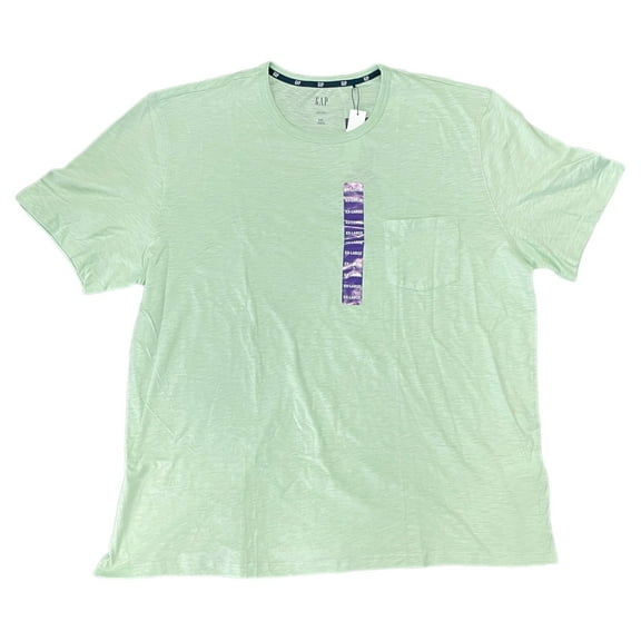 GAP Men's Cotton Short Sleeve Pocket Relaxed Crewneck Slub Tee (Gossamer Green, S)