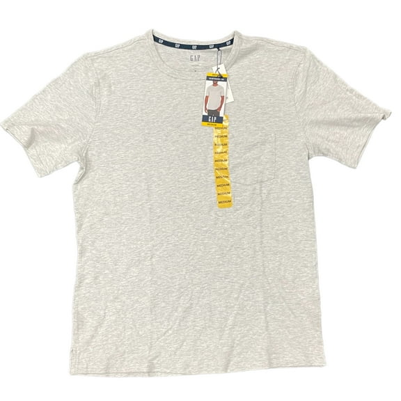 GAP Men's Cotton Short Sleeve Pocket Relaxed Crewneck Slub Tee (Light Grey Heather, XXL)