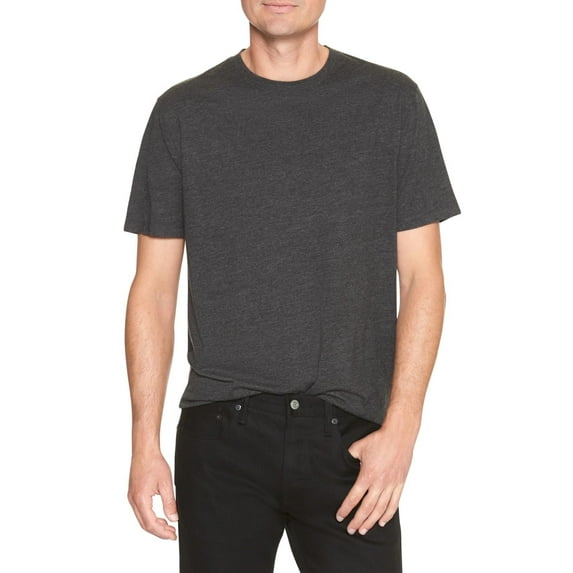 GAP Men's Crew Neck Cotton T Shirt Everyday Quotidien Solid Color (Charcoal, X-Large)
